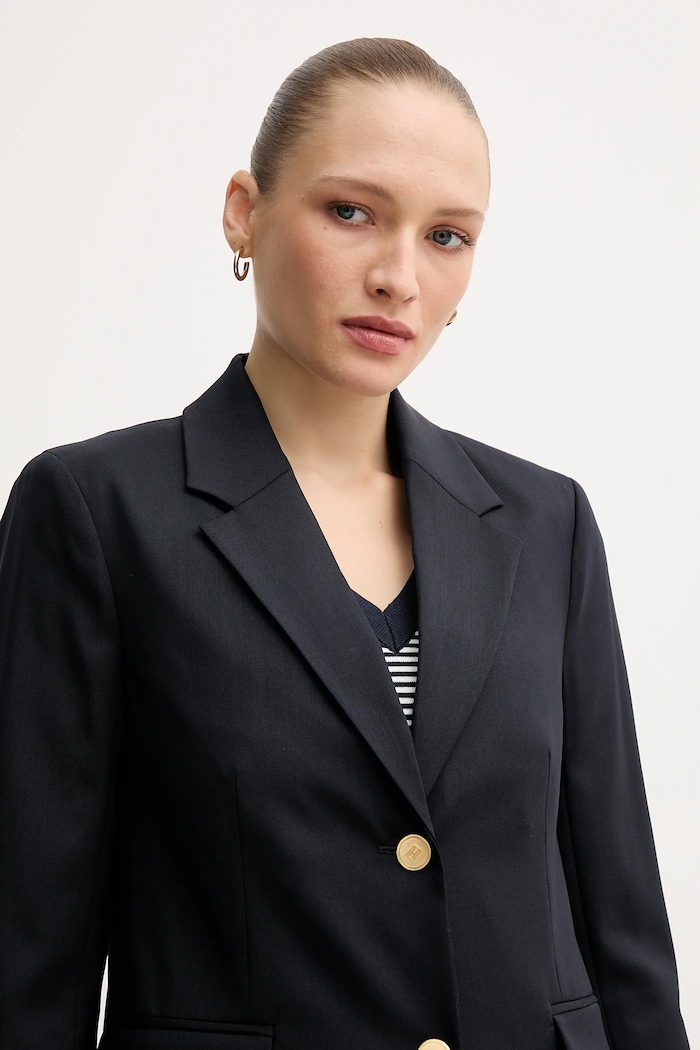 Sako s prímesou vlny Tommy Hilfiger tmavomodrá WW0WW46662