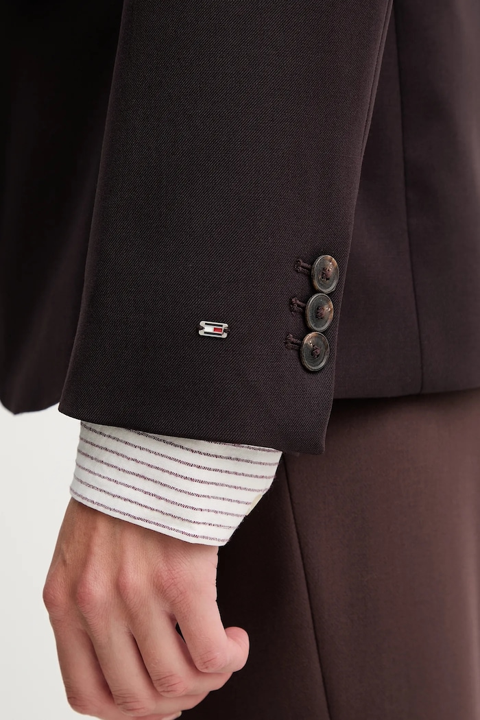 Σακάκι με προσθήκη μάλλινου υφάσματος Tommy Hilfiger WW0WW46662 μπορντό