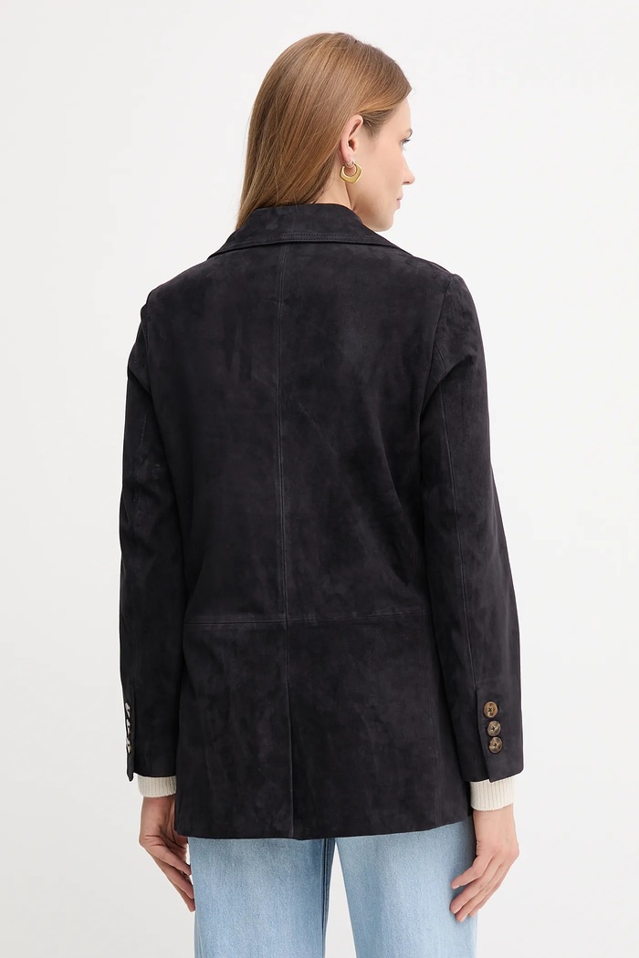Îmbrăcăminte Pedro del Hierro geacă de piele întoarsă 5492121 bleumarin