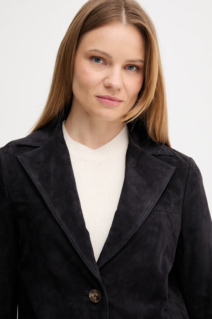 Pedro del Hierro geacă de piele întoarsă 5492121 bleumarin