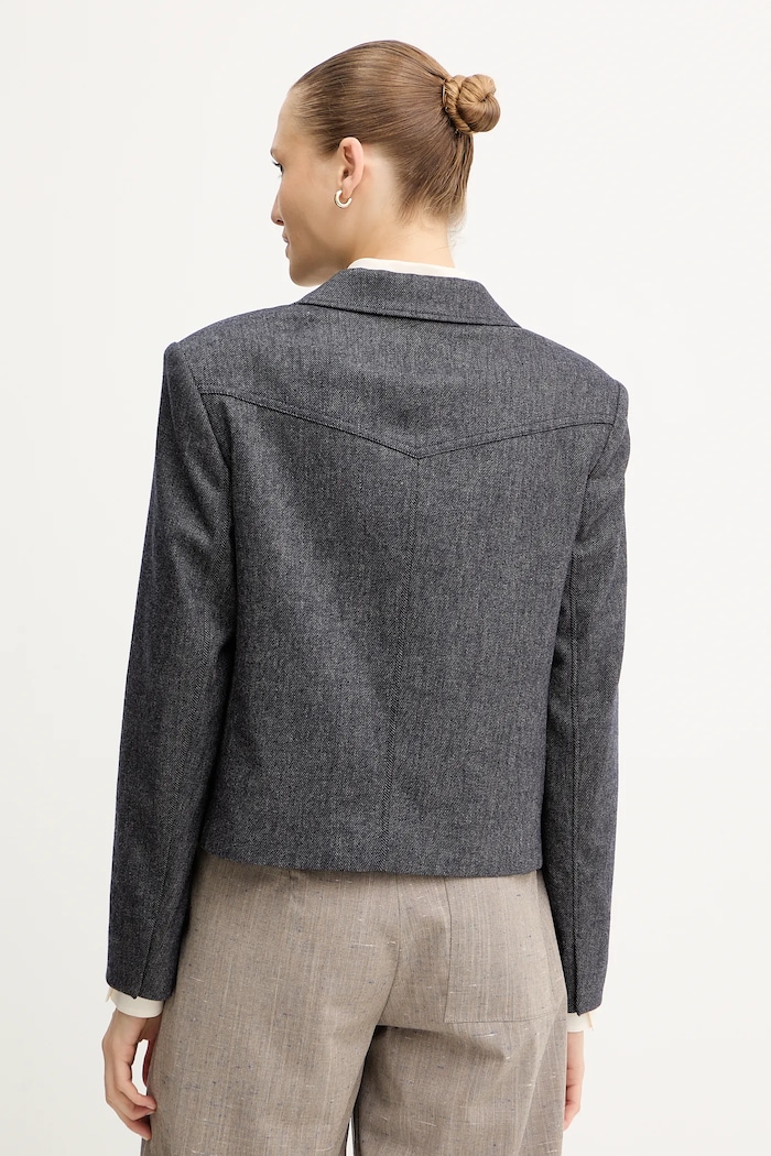 Ruházat BOSS Orange gyapjú kabát 50547682 sötétkék