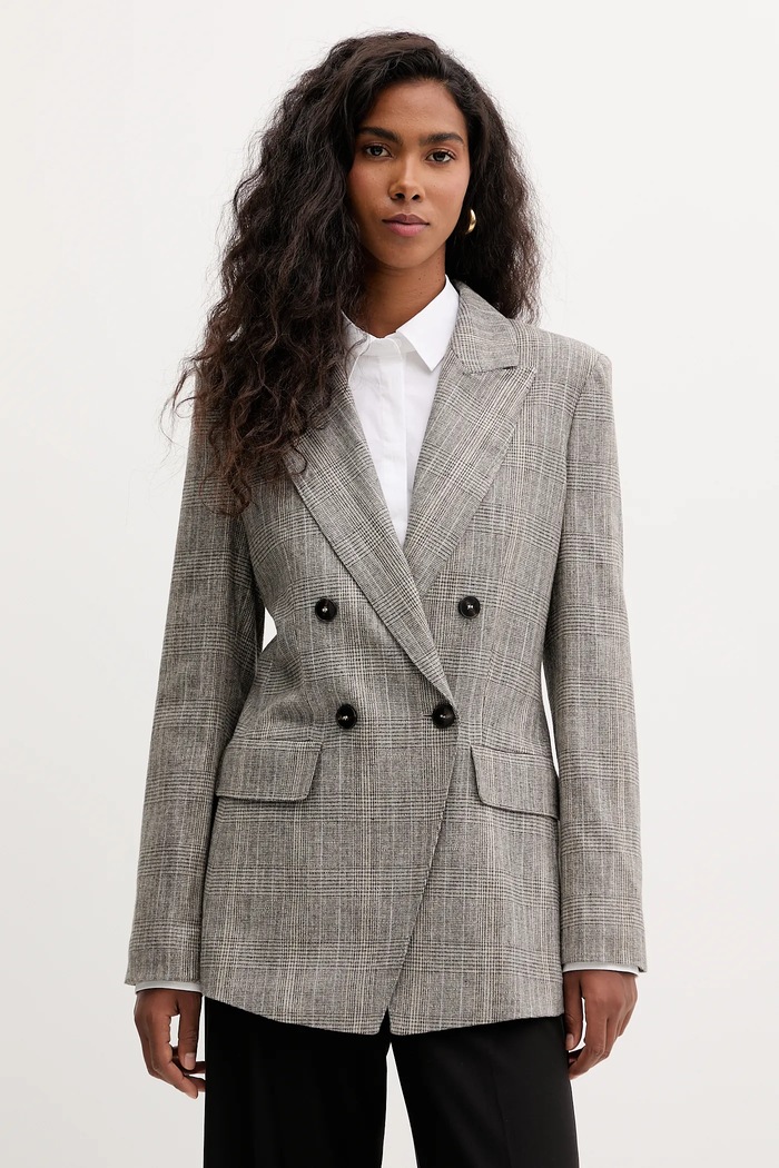 Marella giacca in misto lana tessuto beige 2523046081200