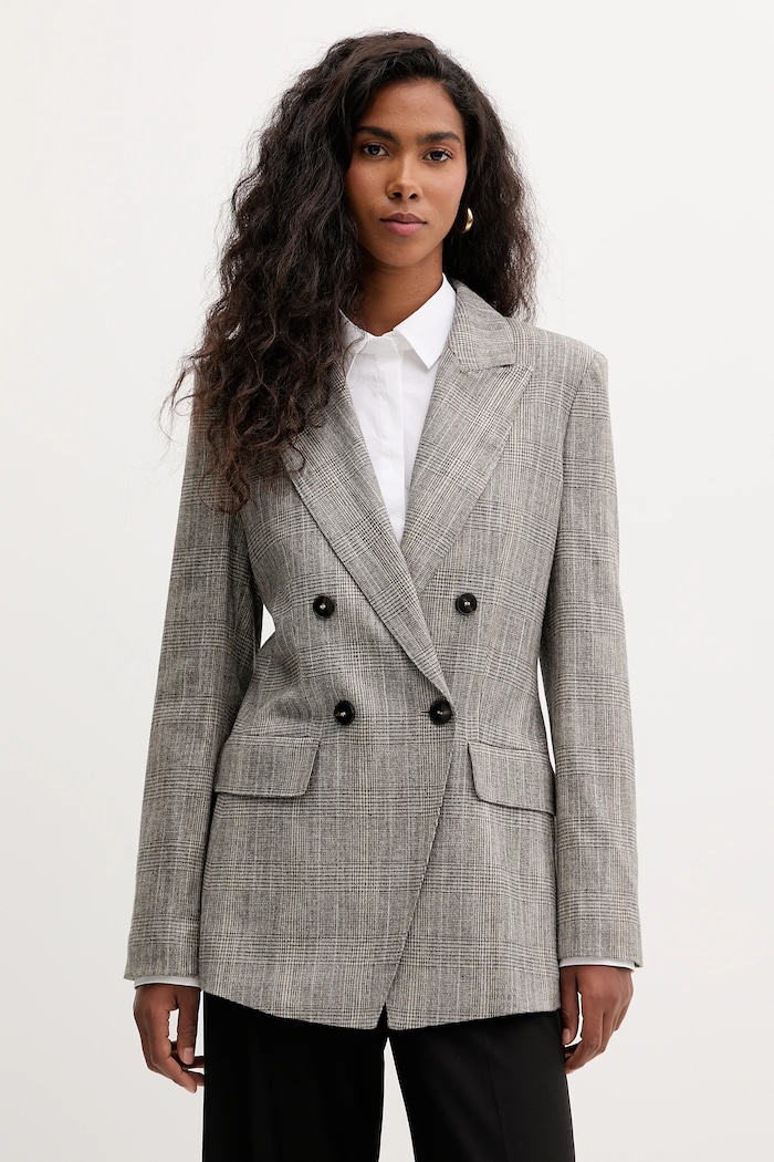 Marella giacca in misto lana tessuto beige 2523046081200