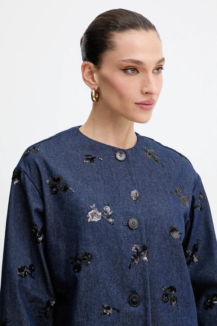 Marella marynarka jeansowa Emme by Marella granatowy 2525046111200