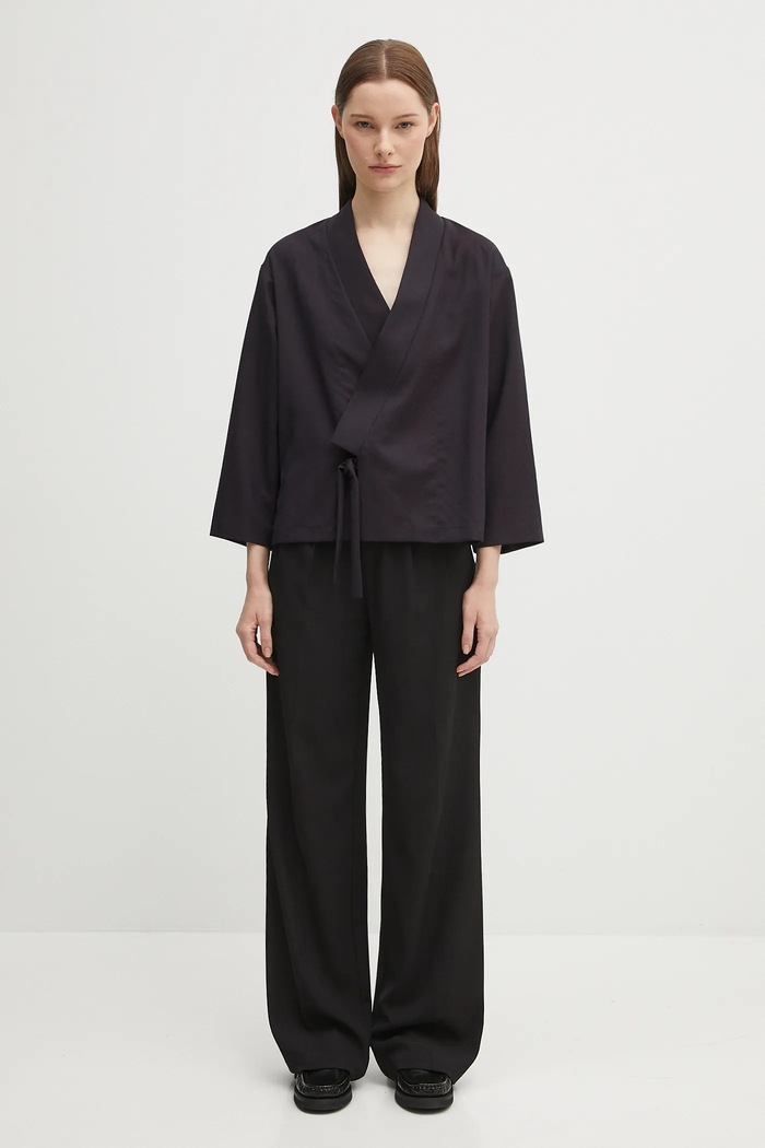 Kenzo sacou de lână Weave Kimono FF62VE0329ID