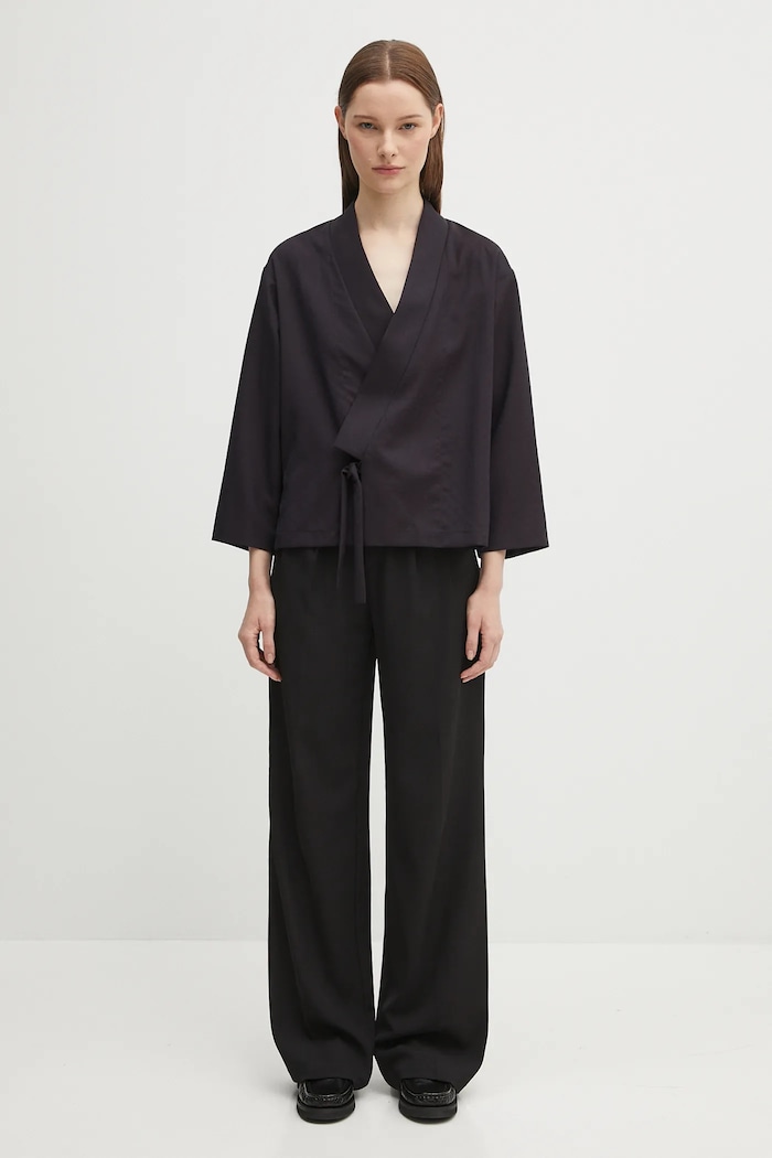 Kenzo sacou de lână Weave Kimono FF62VE0329ID