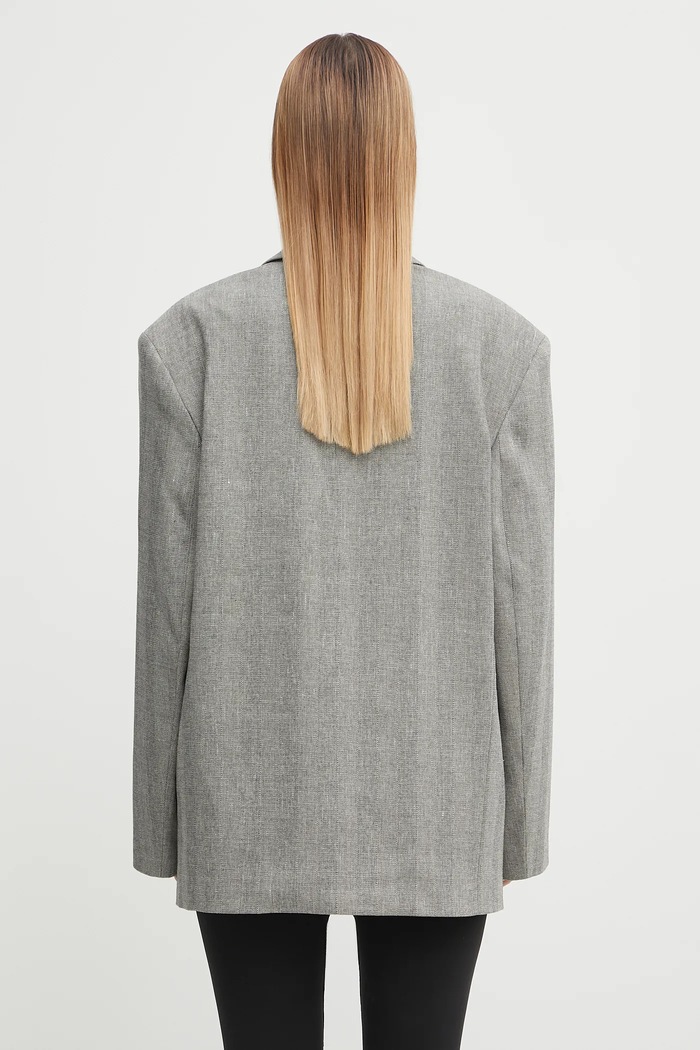 Clothing Anine Bing linen blend blazer quinn A.01.10970 gray