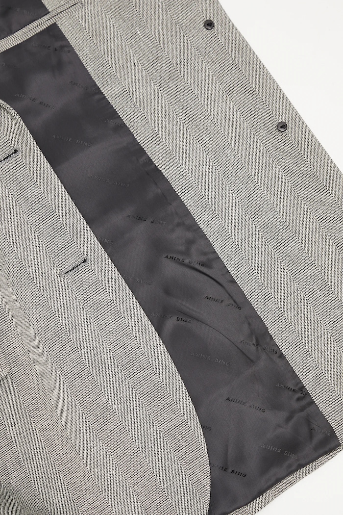 Anine Bing linen blend blazer quinn A.01.10970 gray