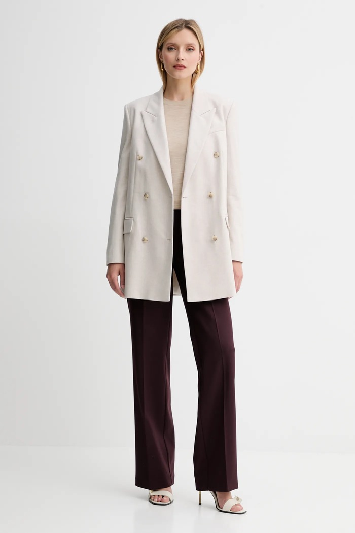 BOSS gyapjú kabát 50548736 bézs AW25