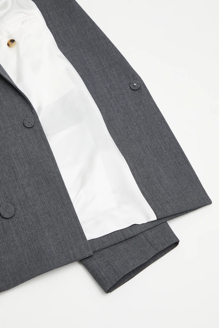 Шерстяной пиджак JW Anderson Double Breasted Tailored JK0401.PG1821 серый