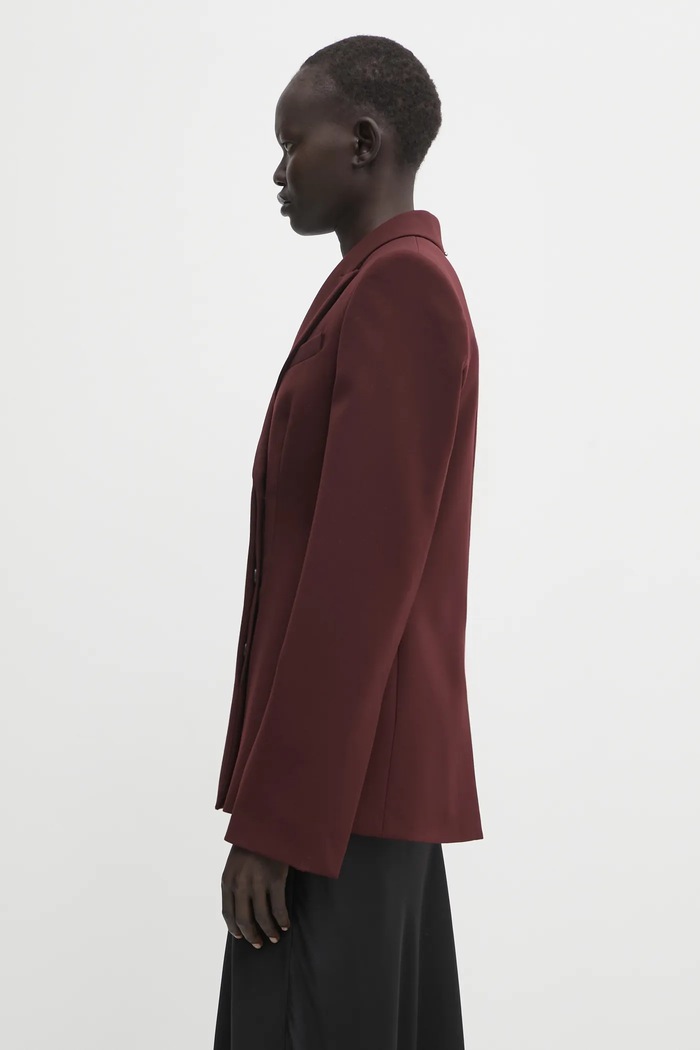 Sportmax marynarka z dodatkiem wełny COCCO 2522046042600 bordowy AW25