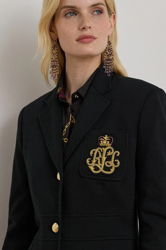 Σακάκι Lauren Ralph Lauren μαύρο 200980022