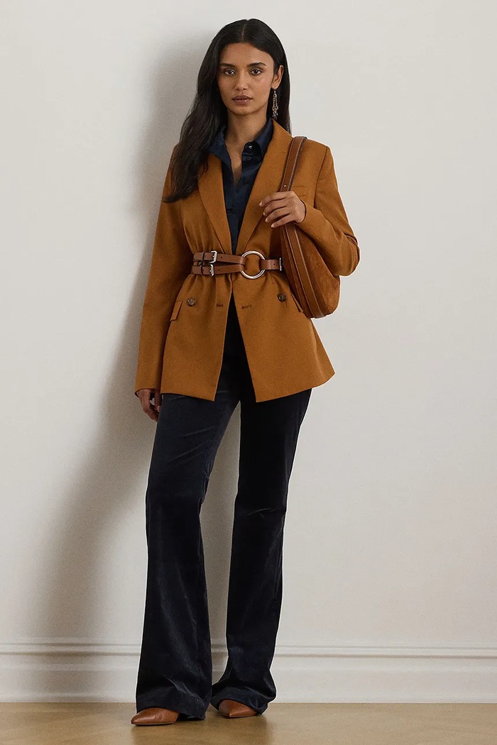 Odzież Lauren Ralph Lauren marynarka wełniana 200P03863 brązowy