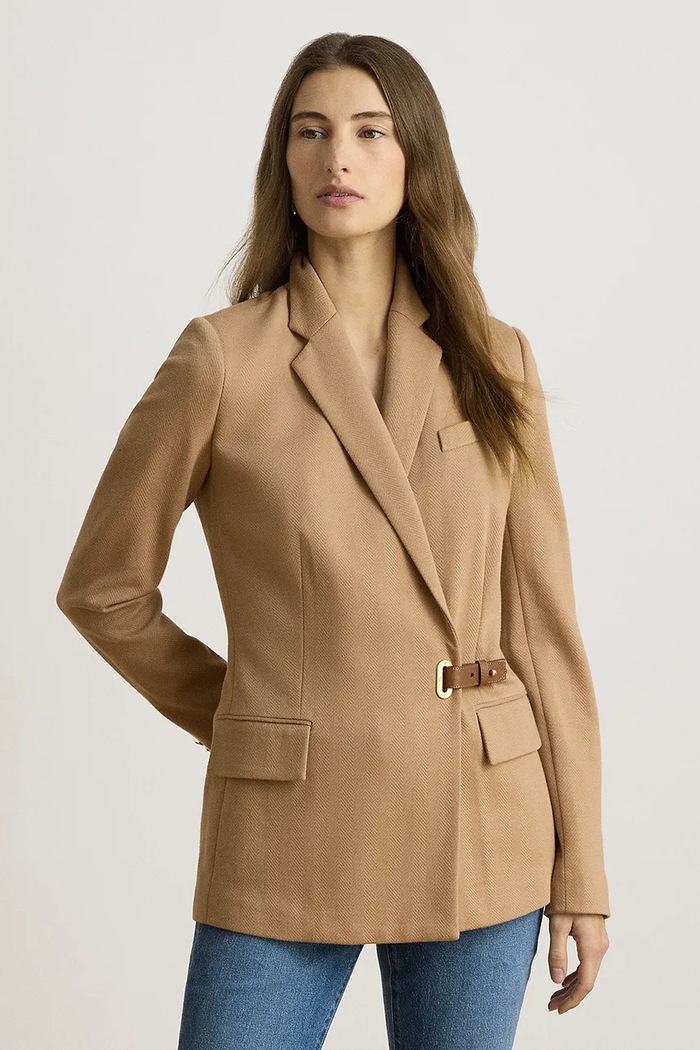 Lauren Ralph Lauren Marynarka damska z bawełną brązowy 200980021