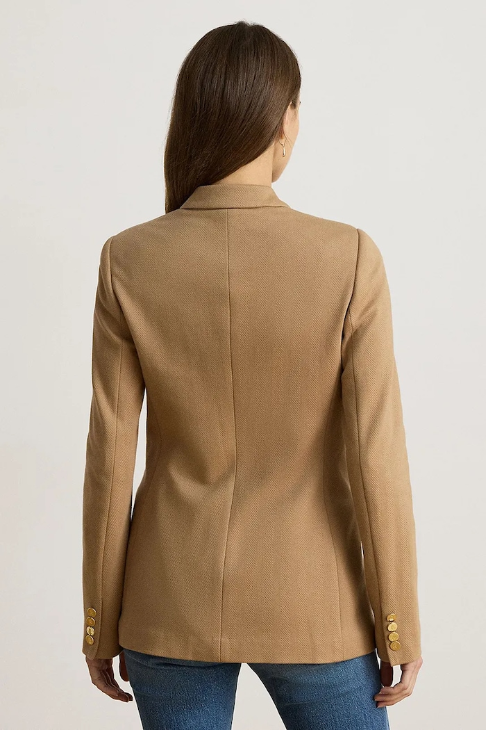 Lauren Ralph Lauren Marynarka damska z bawełną 200980021 brązowy AW25