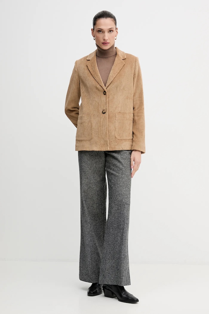 United Colors of Benetton marynarka sztruksowa 2Q5GDW03I brązowy AW25