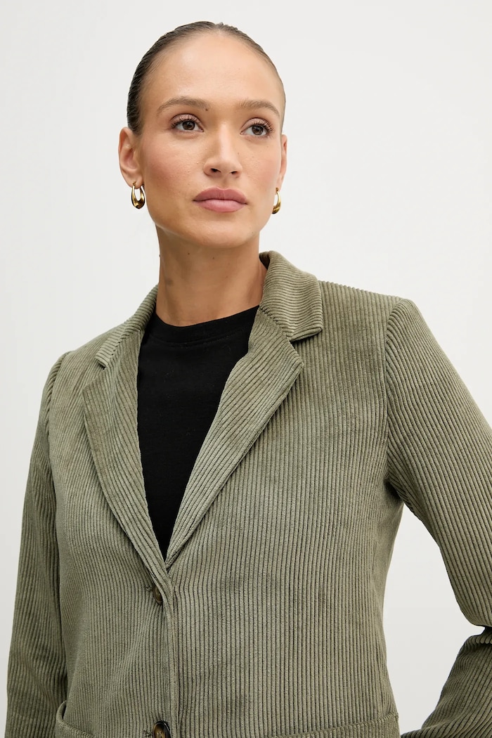 United Colors of Benetton marynarka sztruksowa zielony 2Q5GDW03I