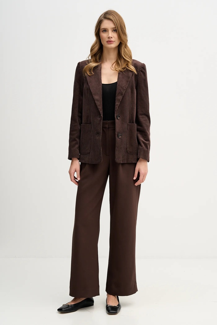 Sisley geacă din velur 29L0LW03J maro AW25