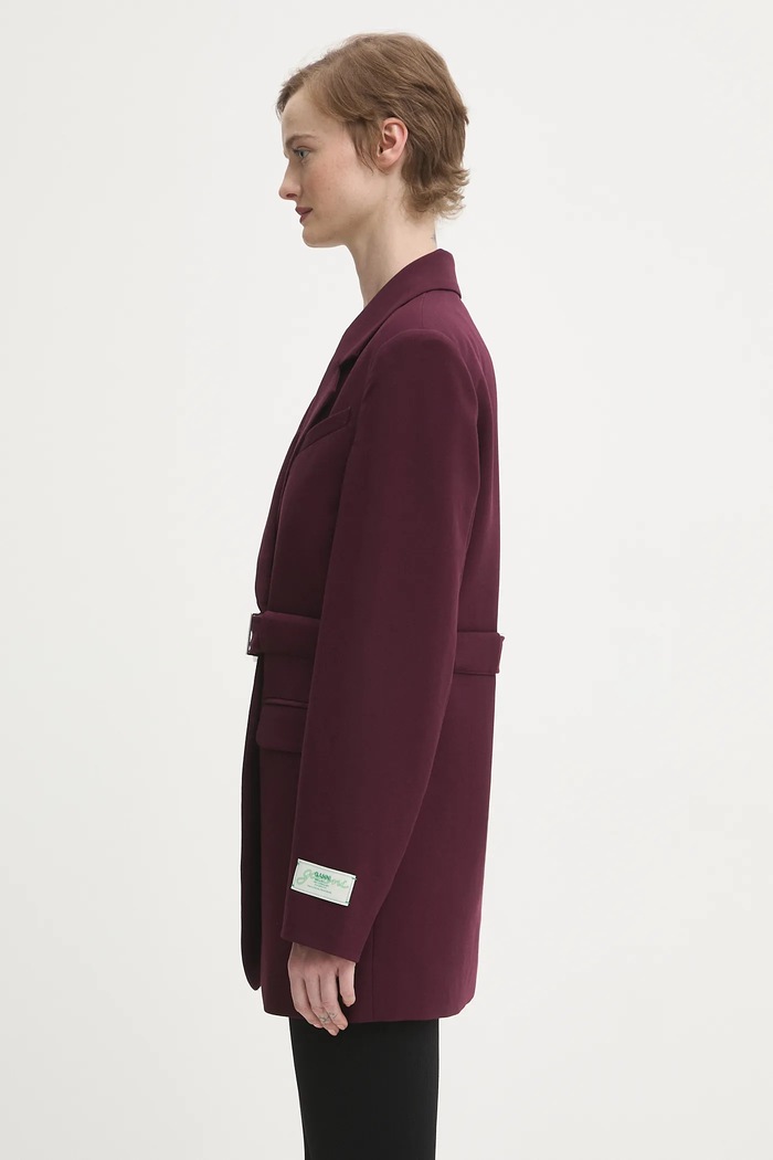 Sako GANNI Future Twill Suiting W0403 burgundské AW25