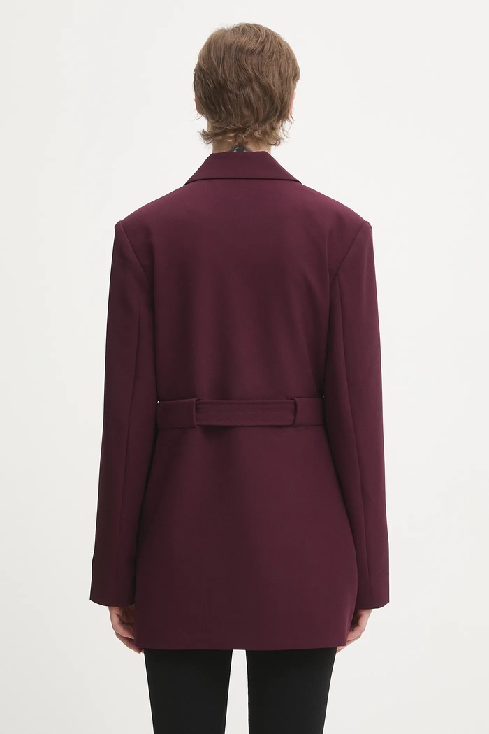 Oblečení Sako GANNI Future Twill Suiting W0403 burgundské
