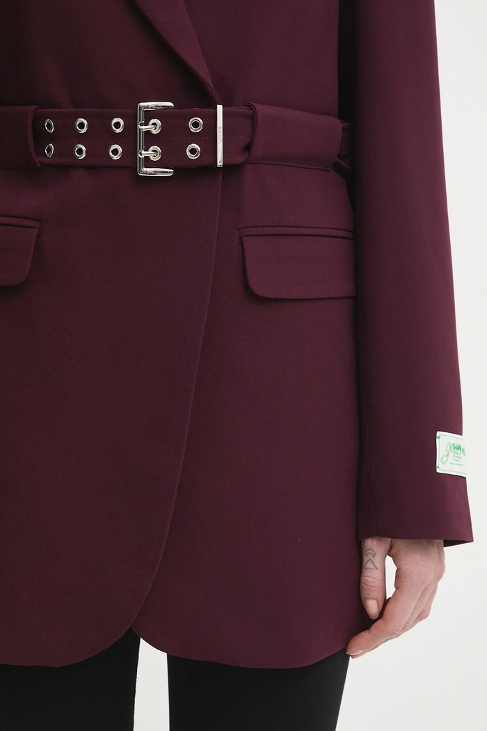 Sako GANNI Future Twill Suiting burgundské W0403