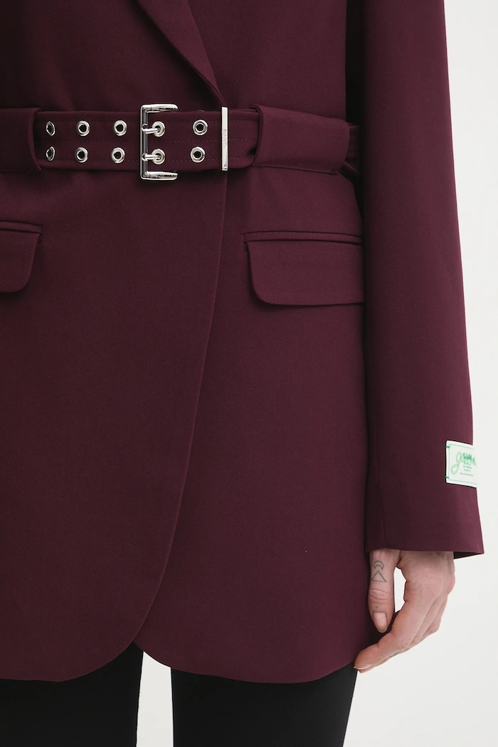 Sako GANNI Future Twill Suiting burgundské W0403