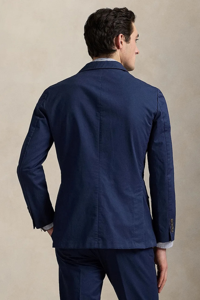 Polo Ralph Lauren marynarka jednorzędowa męska bawełniana z elastanem 715958571 granatowy AW25