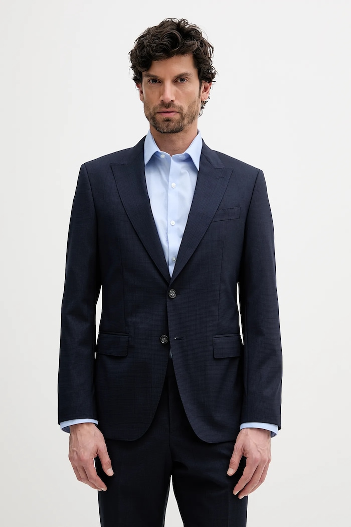 Вълнен костюм BOSS H-Huge-2Pcs-Peak-253 50546099 тъмносин AW25