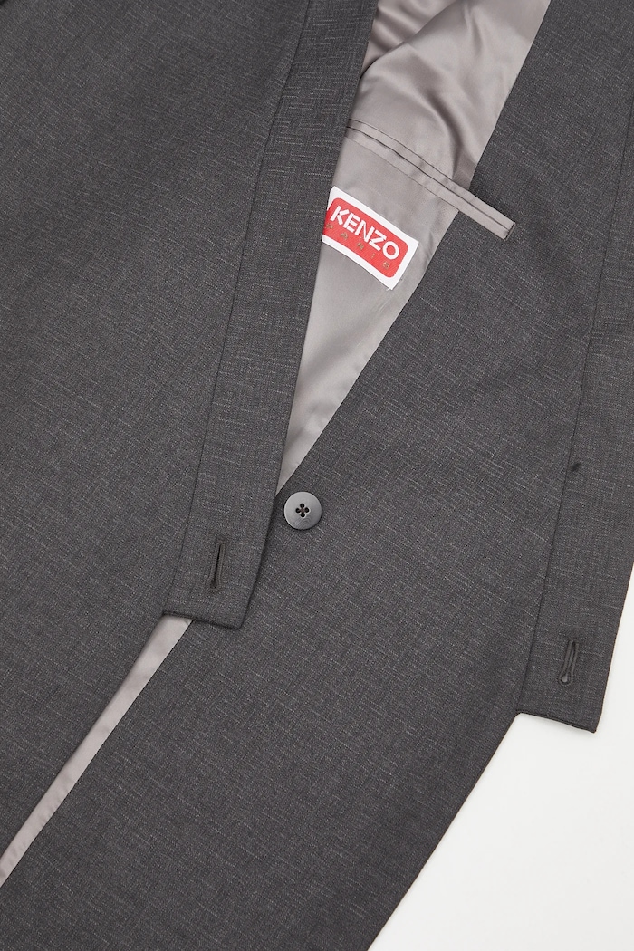 Вълнено сако Kenzo Weave Adjusted Kimono Tailored FF65VE1459ID сив