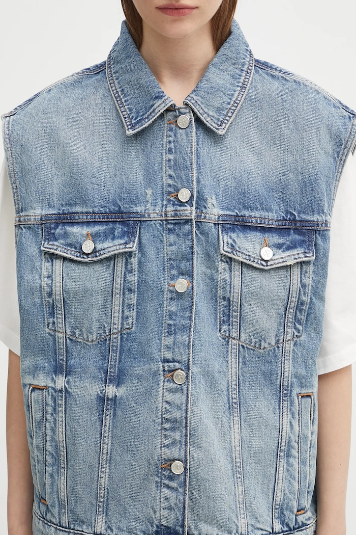 Anine Bing kamizelka jeansowa rory vest niebieski A.01.10857