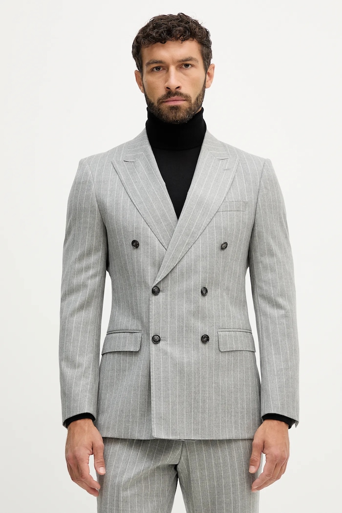 BOSS costum de lână H-Huge-2pcs-DB-254 50551756 gri AW25
