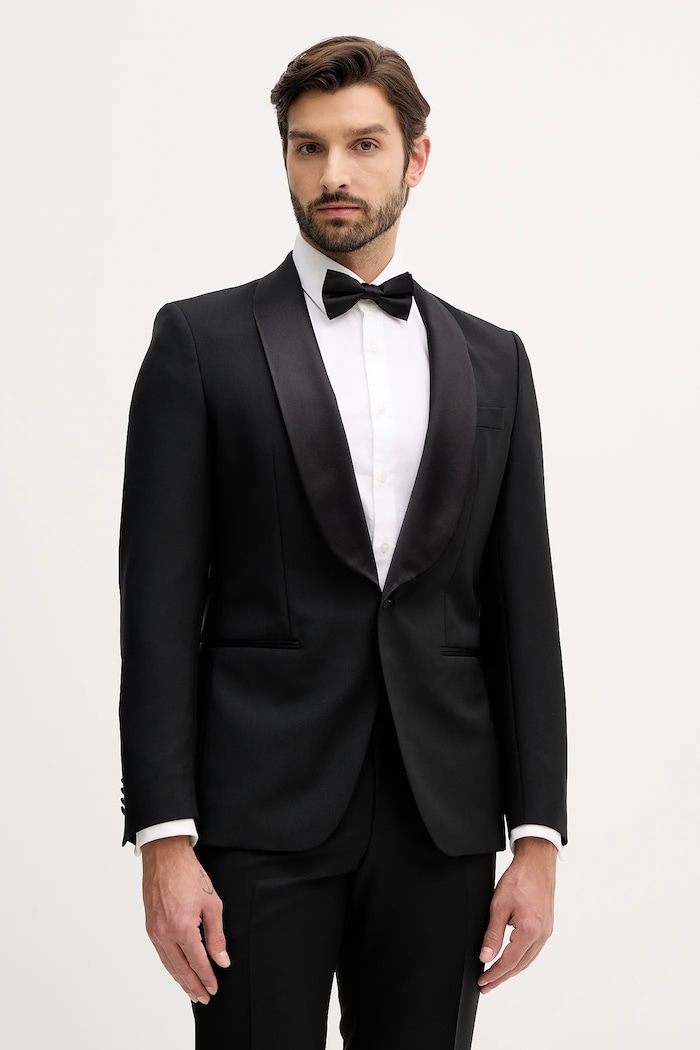 Μάλλινο κοστούμι BOSS Bashinah 50551762 μαύρο AW25