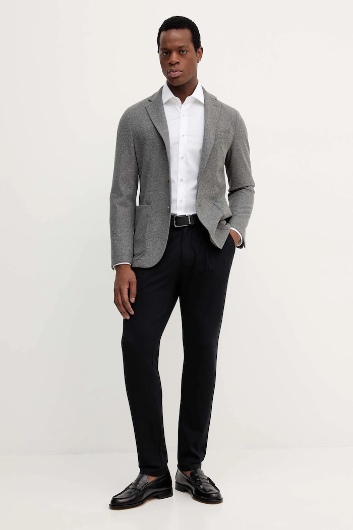 Пиджак с примесью шерсти BOSS P-Hanry-J-WG-252 50551528 серый AW25