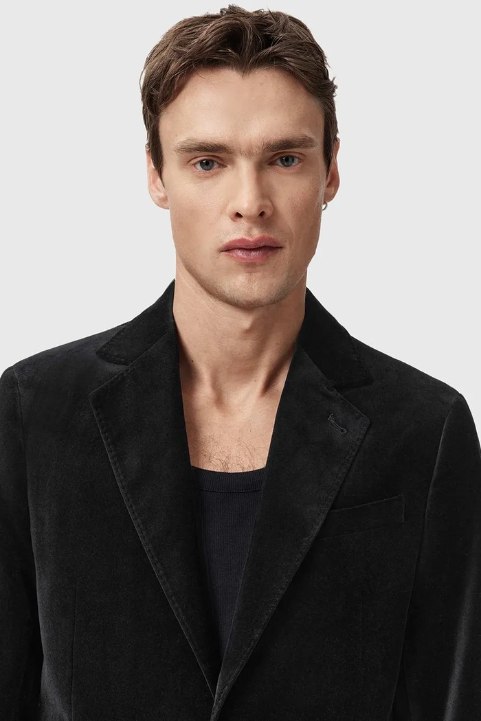 Bavlnené sako AllSaints SAGA M017QD čierna NC25