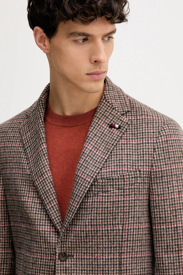 Tommy Hilfiger jachetă cu lână maro FSTHL6949.FSTH510