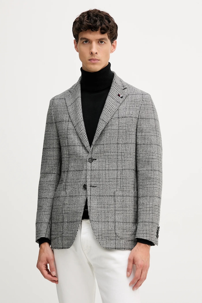 Tommy Hilfiger marynarka z dodatkiem wełny regular szary FSTHL6949.FSTH511
