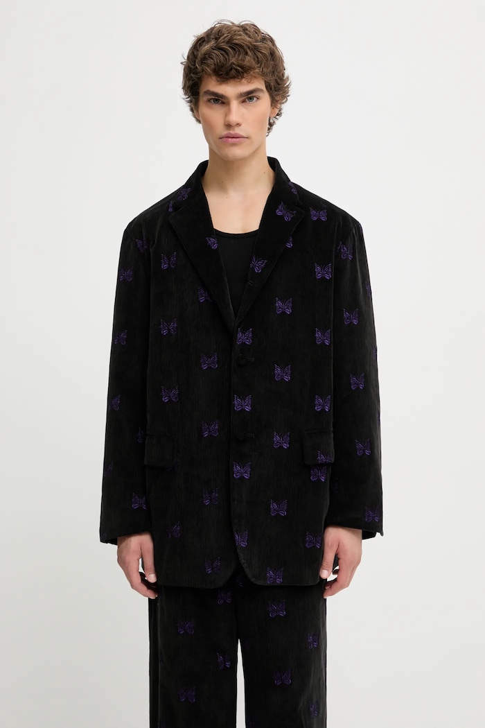 Needles sacou din bumbac Papillon Emb. Corduroy bumbac negru RW108