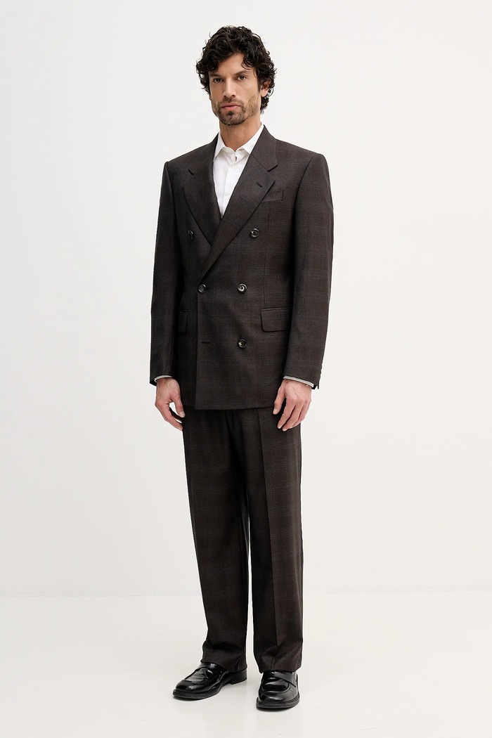 Emporio Armani geacă de lână EM004082.TE182704 maro AW25