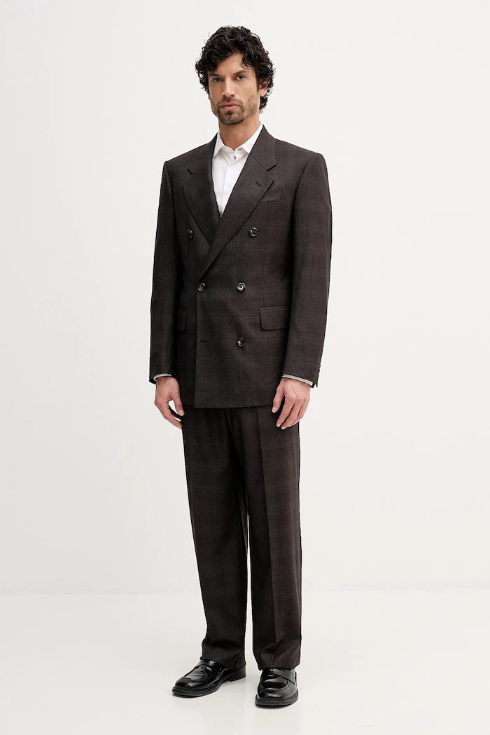 Emporio Armani geacă de lână EM004082.TE182704 maro AW25