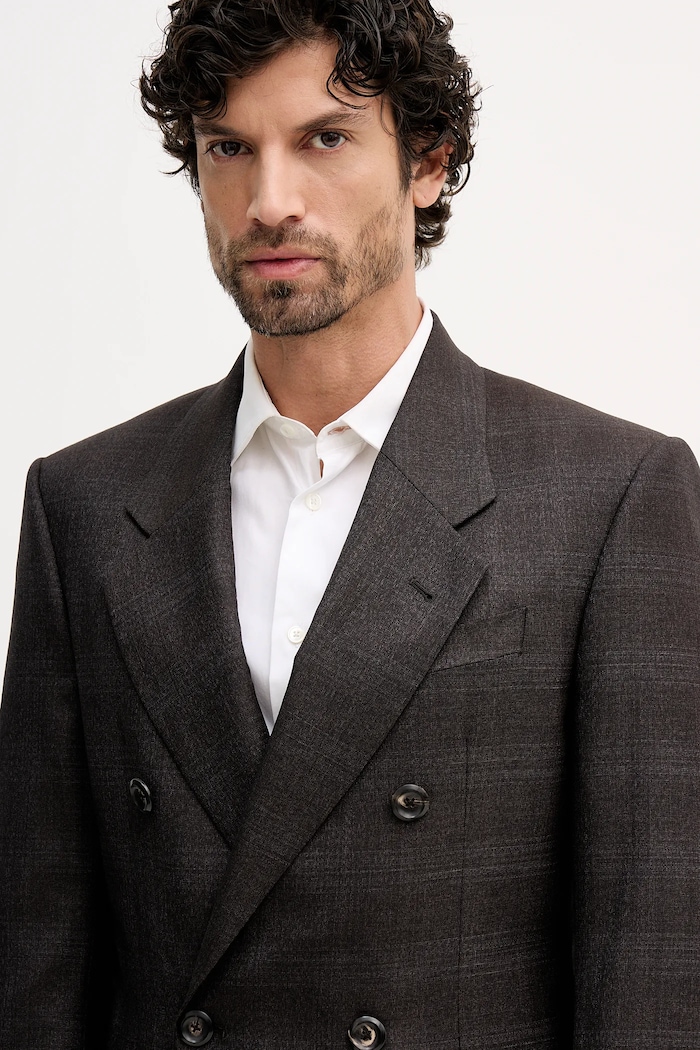 Emporio Armani geacă de lână maro EM004082.TE182704