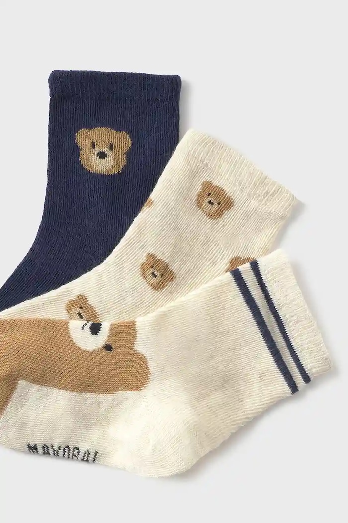 Mayoral Skarpetki 3-pack 10008.3A.Baby.9BYA beżowy AW25