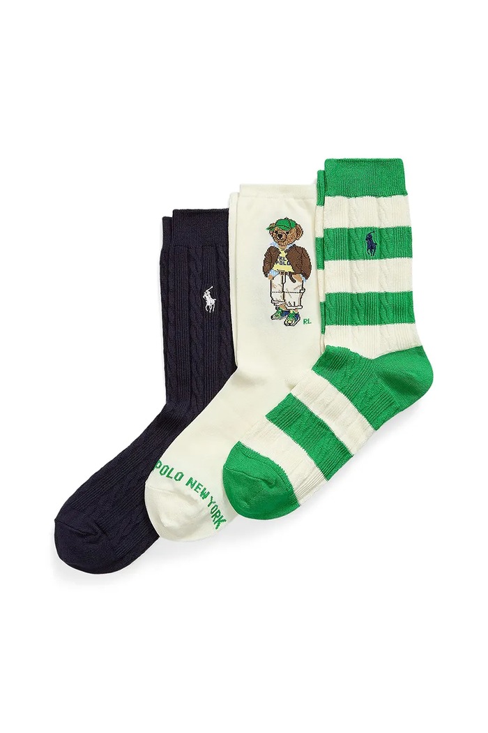 Ponožky Polo Ralph Lauren 3-pak vzorovaný béžová 455982947