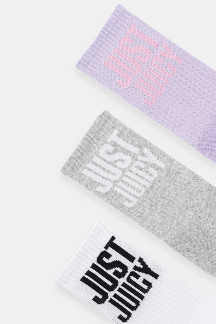 Juicy Couture skarpetki CREW SOCK 3 PACK 3-pack JCAXS225706 biały AW25