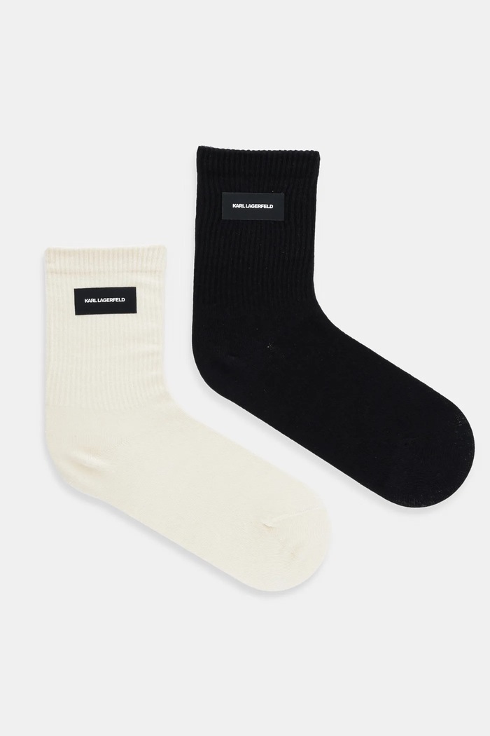 Ponožky Karl Lagerfeld 2-pak K/ESSENTIAL dlhé ponožky čierna A1W47155
