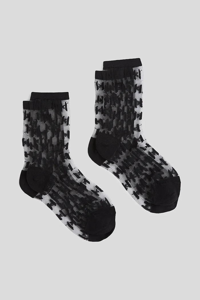 Ponožky Karl Lagerfeld 2-pak K/MONOGRAM A3W47032 čierna SS26