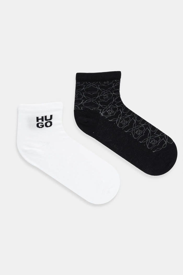 Ponožky HUGO 2P SH INTERLACE CC W 2-pack dlouhé ponožky černá 50543179