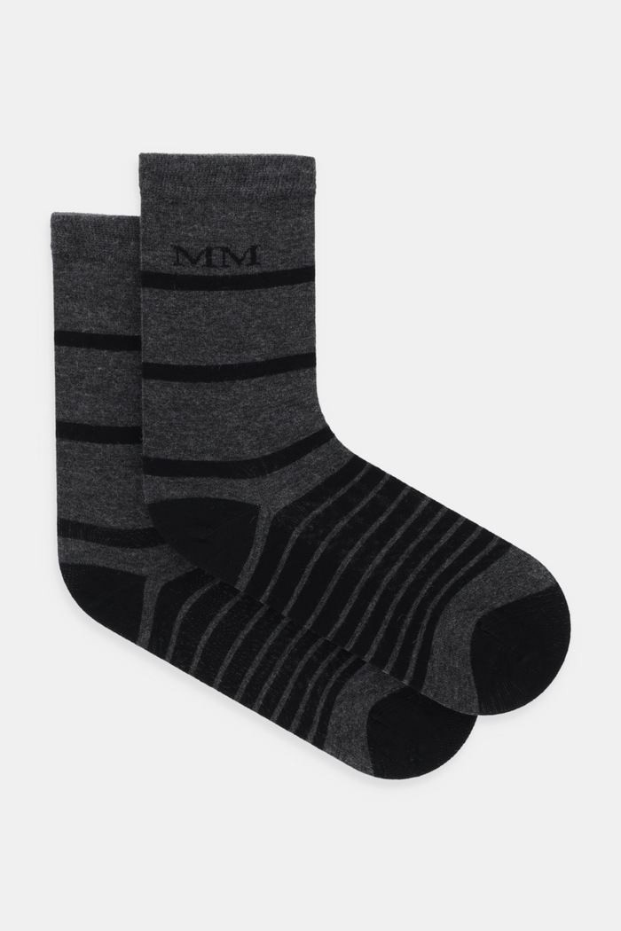 Ponožky s příměsí kašmíru MM by Max Mara GERSA pruhy šedá 2526556018600