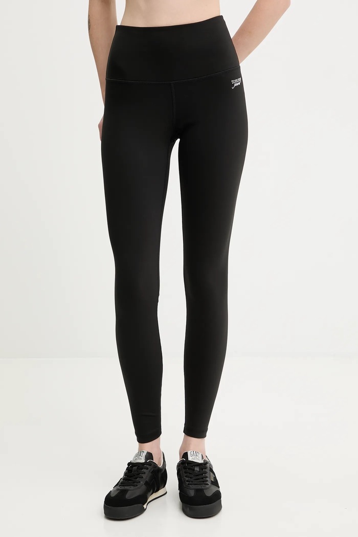 Tommy Jeans colanți uni negru DW0DW21830