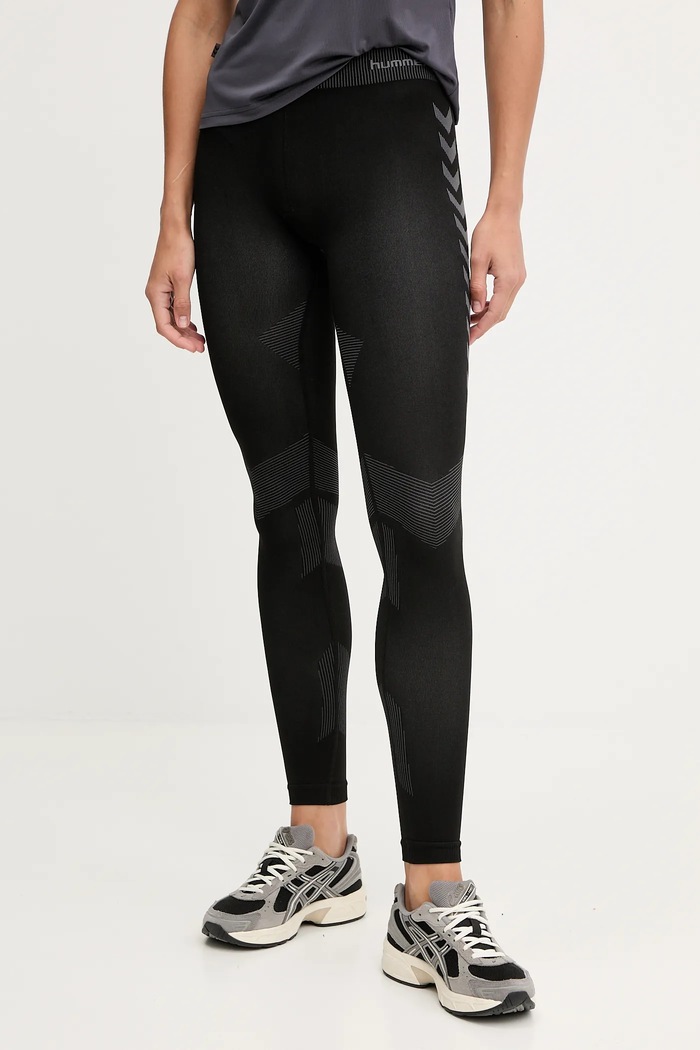 Hummel legginsy treningowe wzorzyste czarny 202648