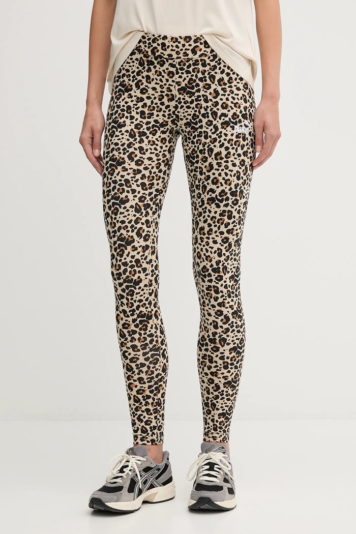 Puma legginsy wzorzyste beżowy 688085
